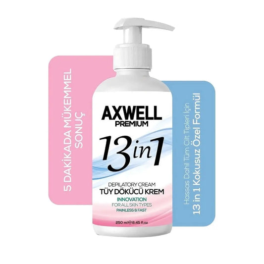 Axwell Premium Unisex Tüy Dökücü Krem Vücut Bacak Bölgesi Tüm Cilt Tipleri İçin 250 ml - TazeAktar